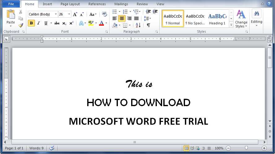 microsoft word free trial