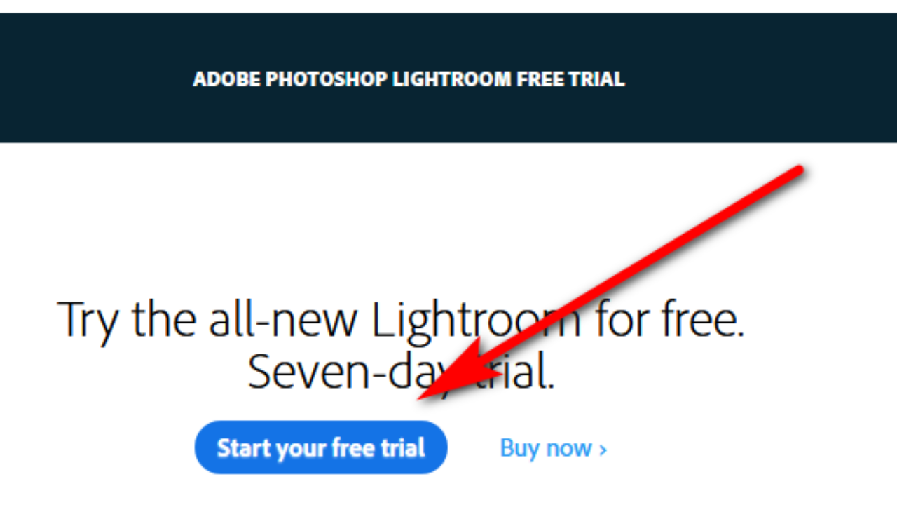 lightroom free trial trick