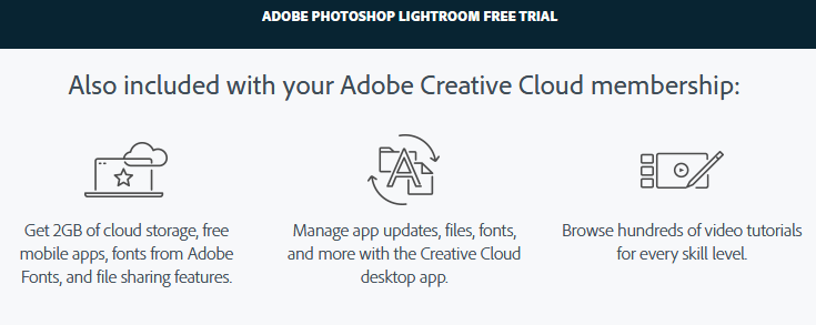 Adobe Lightroom free trial features