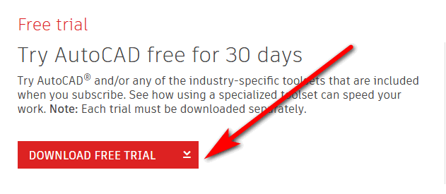 Downloading Autocad free trial