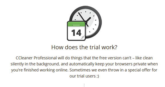 how to use ccleaner professional trial indefinitely