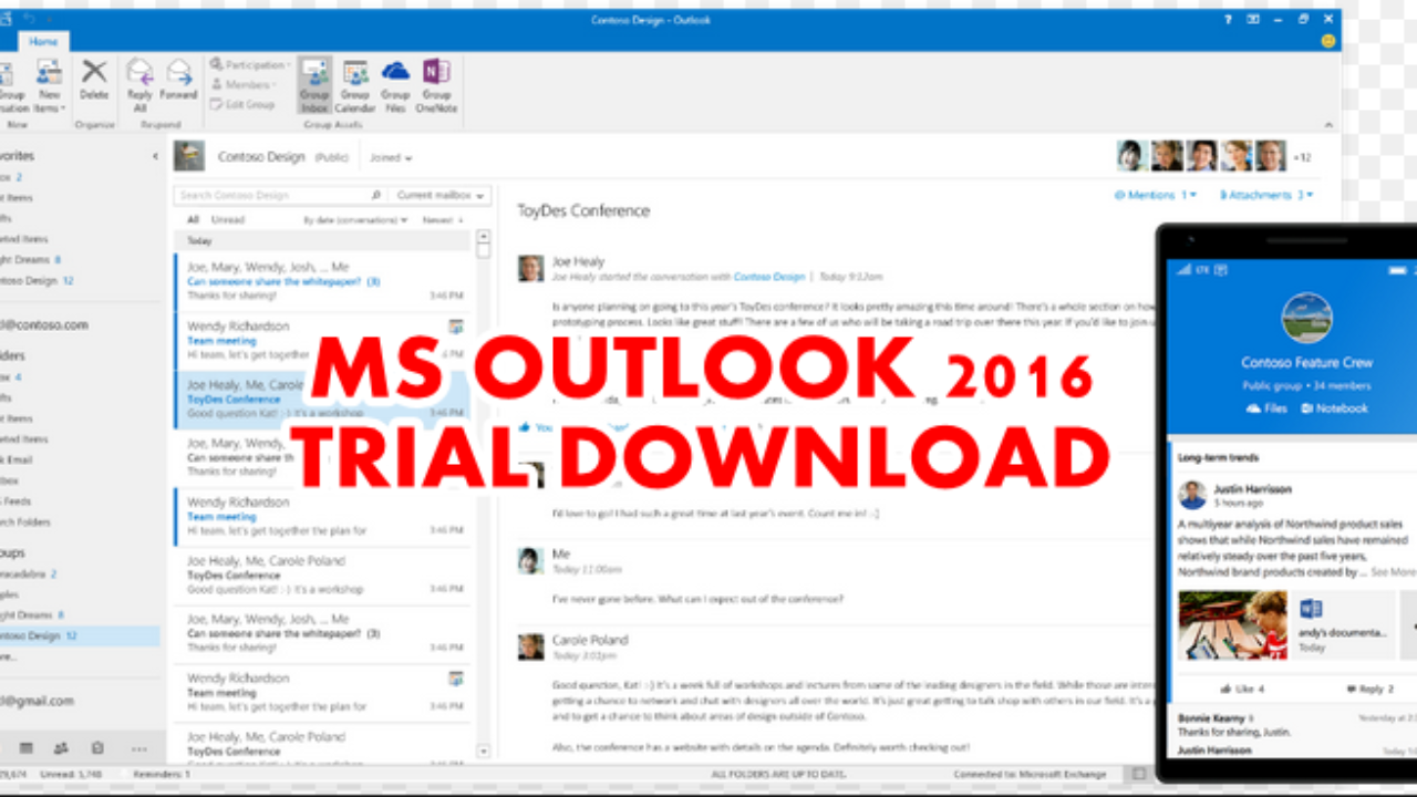 can i only download free trial for outlook 2016 for mac