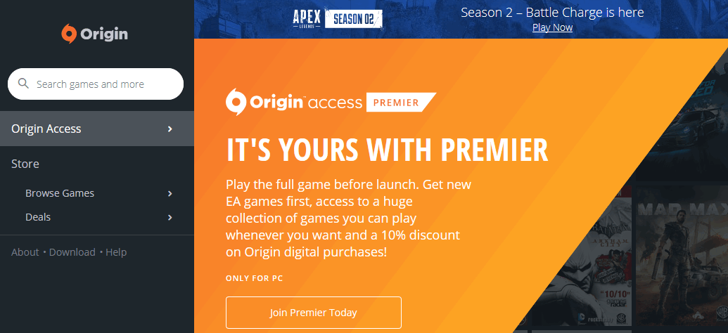Origin access free trial