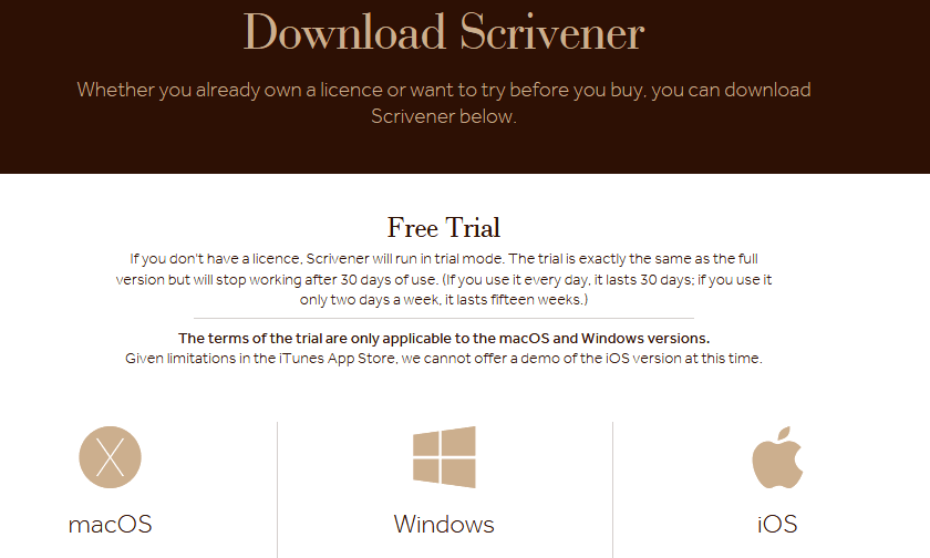 Scrivener Free Trial