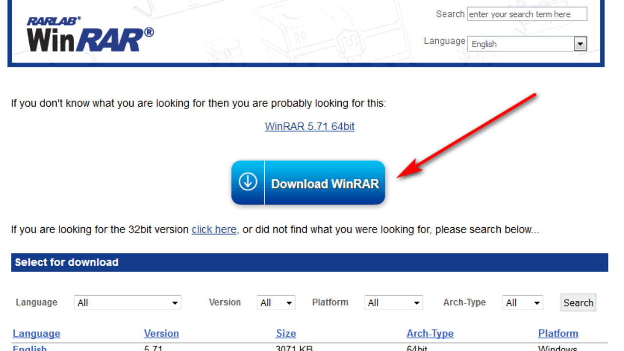 download free winrar 32bit