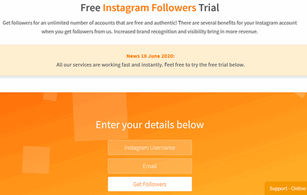 free instagram followers trial