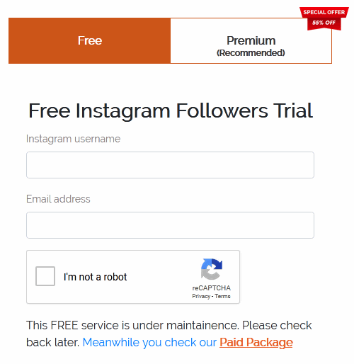 free instagram followers trial