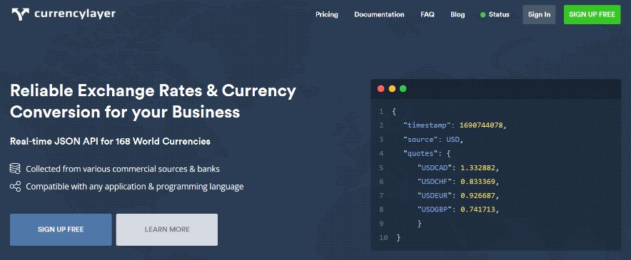 The currencylayer API